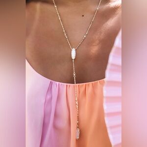 BNIB KENDRA SCOTT LAYLA GOLD Y NECKLACE IN OPALITE ILLUSION